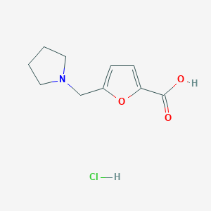molecular formula C10H14ClNO3 B1379374 5-(1-Pyrrolidinylmethyl)-2-furoic acid hydrochloride CAS No. 1216778-27-6