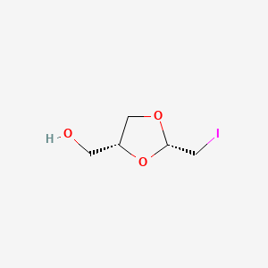 molecular formula C5H9IO3 B13793769 cis-2-(Iodomethyl)-1,3-dioxolane-4-methanol CAS No. 61508-55-2