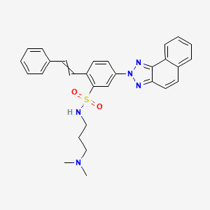 molecular formula C29H29N5O2S B13793867 Benzenesulfonamide, N-[3-(dimethylamino)propyl]-5-(2H-naphtho[1,2-d]triazol-2-yl)-2-(2-phenylethenyl)- CAS No. 6994-53-2