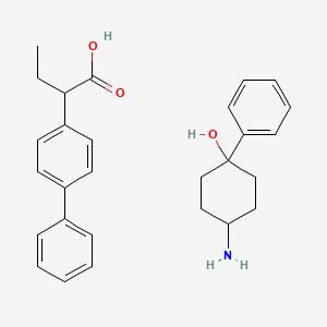 molecular formula C28H33NO3 B13793875 cis-4-Amino-1-phenylcyclohexanol alpha-ethyl-4-biphenylacetate CAS No. 51171-84-7