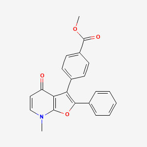 molecular formula C22H17NO4 B13793902 Methyl 4-(7-methyl-4-oxo-2-phenyl-4,7-dihydrofuro[2,3-b]pyridin-3-yl)benzoate 
