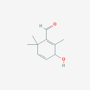 molecular formula C10H14O2 B13793925 3-Hydroxy-2,6,6-trimethylcyclohexa-1,4-diene-1-carbaldehyde CAS No. 79406-08-9