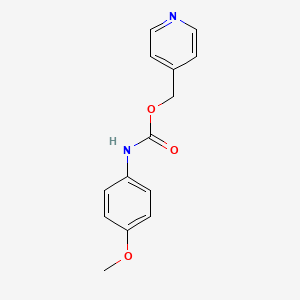 molecular formula C14H14N2O3 B13793970 pyridin-4-ylmethyl N-(4-methoxyphenyl)carbamate CAS No. 4982-76-7