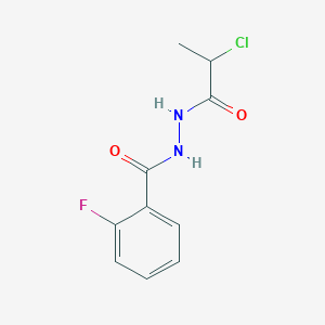 molecular formula C10H10ClFN2O2 B1379411 N'-(2-chloropropanoyl)-2-fluorobenzohydrazide CAS No. 1803584-08-8