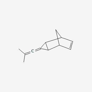 molecular formula C12H14 B13794119 Tricyclo[3.2.1.0(2,4)]oct-6-ene, 3-(2-methyl-1-propenylidene)- 