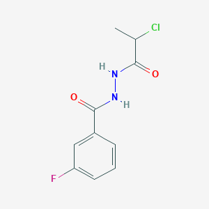 molecular formula C10H10ClFN2O2 B1379412 N'-(2-chloropropanoyl)-3-fluorobenzohydrazide CAS No. 1803587-73-6