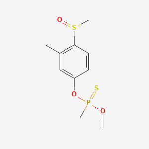 molecular formula C10H15O3PS2 B13794214 Phosphonothioic acid, methyl-, O-methyl O-(4-(methylsulfinyl)-m-tolyl) ester CAS No. 6552-19-8