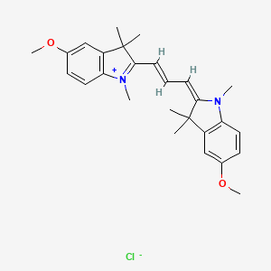 molecular formula C27H33ClN2O2 B13794220 2-(3-(1,3-Dihydro-5-methoxy-1,3,3-trimethyl-2H-indol-2-ylidene)prop-1-enyl)-5-methoxy-1,3,3-trimethyl-3H-indolium chloride CAS No. 6359-31-5