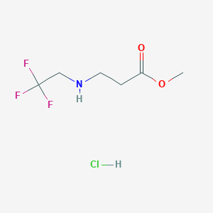 molecular formula C6H11ClF3NO2 B1379425 Methyl 3-[(2,2,2-trifluoroethyl)amino]propanoate hydrochloride CAS No. 1803611-20-2