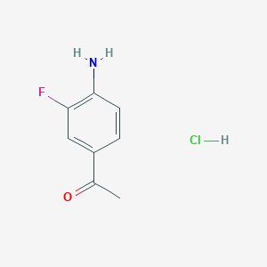molecular formula C8H9ClFNO B1379426 1-(4-Amino-3-fluorophenyl)ethanone hydrochloride CAS No. 1187648-60-7