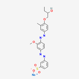 molecular formula C24H25N4NaO6S B13794261 Sodium 3-((4-((4-(2-hydroxybutoxy)-3-methylphenyl)azo)-3-methoxyphenyl)azo)benzenesulphonate CAS No. 51418-90-7