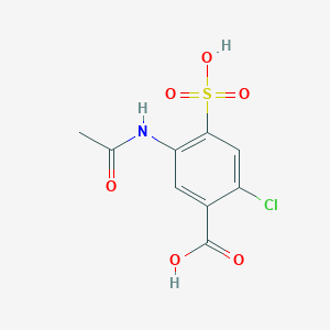 molecular formula C9H8ClNO6S B13794360 5-Acetamido-2-chloro-4-sulfobenzoic acid CAS No. 66608-21-7