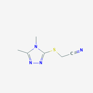 molecular formula C6H8N4S B13794403 Acetonitrile,[(4,5-dimethyl-4H-1,2,4-triazol-3-YL)thio]- 
