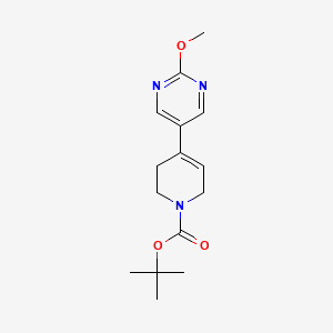molecular formula C15H21N3O3 B1379444 Tert-butyl 4-(2-methoxypyrimidin-5-yl)-1,2,3,6-tetrahydropyridine-1-carboxylate CAS No. 1803582-81-1