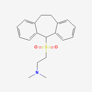 molecular formula C19H23NO2S B13794446 Ethylamine, 2-((10,11-dihydro-5H-dibenzo(a,d)cyclohepten-5-yl)sulfonyl)-N,N-dimethyl- CAS No. 7272-01-7