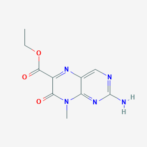 molecular formula C10H11N5O3 B13794476 Ethyl 2-amino-8-methyl-7-oxo-7,8-dihydropteridine-6-carboxylate CAS No. 2539-49-3