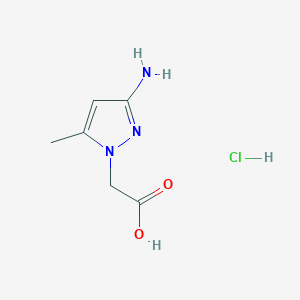 molecular formula C6H10ClN3O2 B1379449 (3-Amino-5-methyl-1H-pyrazol-1-yl)acetic acid hydrochloride CAS No. 1431970-17-0