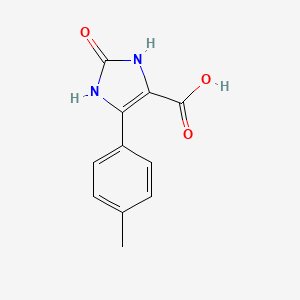 molecular formula C11H10N2O3 B13794588 1,3-Dihydro-imidazol-2-one-5-(4-methyl)phenyl-4-carboxylic acid 
