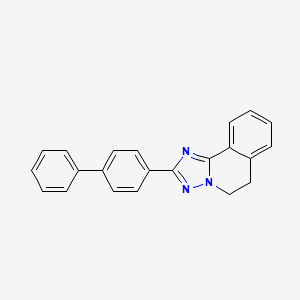 molecular formula C22H17N3 B13794646 s-Triazolo(5,1-a)isoquinoline, 5,6-dihydro-2-(4-biphenylyl)- CAS No. 75318-64-8