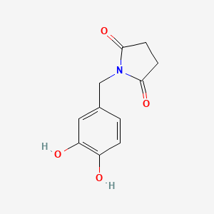 molecular formula C11H11NO4 B13794661 1-[(3,4-Dihydroxyphenyl)methyl]pyrrolidine-2,5-dione 