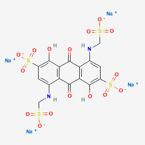 molecular formula C16H10N2Na4O16S4 B13794683 2,6-Anthracenedisulfonic acid, 9,10-dihydro-1,5-dihydroxy-9,10-dioxo-4,8-bis[(sulfomethyl)amino]-, tetrasodium salt CAS No. 6370-93-0