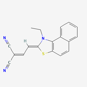 molecular formula C18H13N3S B13794729 2-[(2Z)-2-(1-ethylbenzo[e][1,3]benzothiazol-2-ylidene)ethylidene]propanedinitrile 