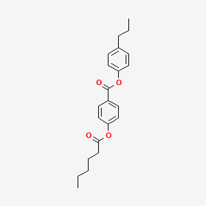 molecular formula C22H26O4 B13794746 Benzoic acid, 4-[(1-oxohexyl)oxy]-, 4-propylphenyl ester CAS No. 52811-80-0