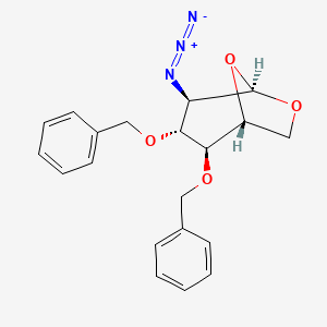 molecular formula C20H21N3O4 B13794757 1,6-Anhydro-2-azido-2-deoxy-3,4-bis-O-(phenylmethyl)-beta-D-glucopyranose 