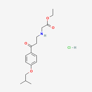 molecular formula C17H26ClNO4 B13794771 Glycine, N-(3-(4-(2-methylpropoxy)phenyl)-3-oxopropyl)-, ethyl ester, hydrochloride CAS No. 64875-82-7