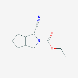 molecular formula C11H16N2O2 B1379479 Ethyl 1-cyano-octahydrocyclopenta[c]pyrrole-2-carboxylate CAS No. 1598150-74-3