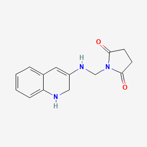 molecular formula C14H15N3O2 B13794804 Succinimide, N-(1,2-dihydro-3-quinolylaminomethyl)- CAS No. 73927-00-1