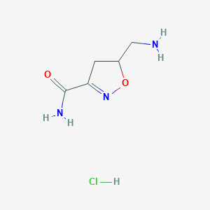 5-(Aminomethyl)-4,5-dihydro-1,2-oxazole-3-carboxamide hydrochloride