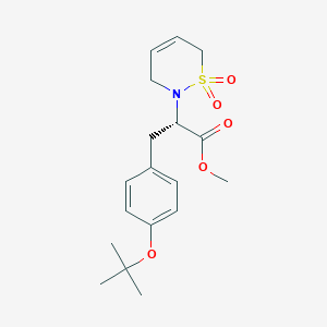 molecular formula C18H25NO5S B13794832 methyl (2S)-2-(1,1-dioxo-3,6-dihydrothiazin-2-yl)-3-[4-[(2-methylpropan-2-yl)oxy]phenyl]propanoate 