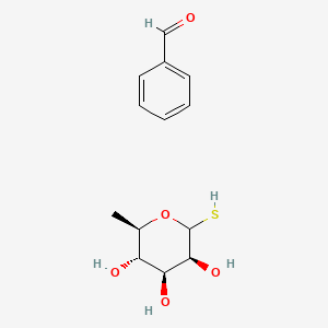 molecular formula C13H18O5S B13794851 benzaldehyde;(2R,3S,4S,5S)-2-methyl-6-sulfanyloxane-3,4,5-triol 