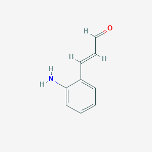 molecular formula C9H9NO B13794891 2-Propenal,3-(2-aminophenyl)-,(2E)-(9CI) 