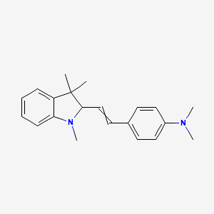 molecular formula C21H26N2 B13794892 Benzenamine, 4-[2-(2,3-dihydro-1,3,3-trimethyl-1H-indol-2-yl)ethenyl]-N,N-dimethyl- CAS No. 54268-71-2