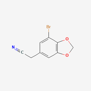 2-(7-bromo-2H-1,3-benzodioxol-5-yl)acetonitrile