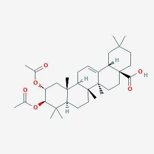 molecular formula C34H52O6 B13794919 (2alpha,3beta)-2,3-Bis(acetyloxy)-olean-12-en-28-oic acid CAS No. 6089-92-5