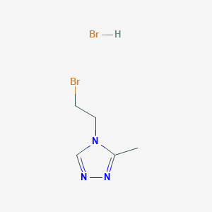 molecular formula C5H9Br2N3 B1379493 4-(2-Bromoethyl)-3-methyl-4H-1,2,4-triazole hydrobromide CAS No. 1417355-34-0