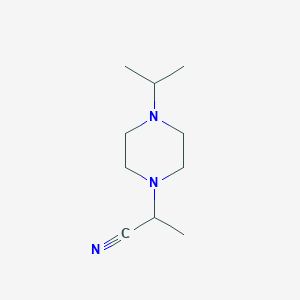 molecular formula C10H19N3 B13794947 2-[4-(Propan-2-yl)piperazin-1-yl]propanenitrile CAS No. 54199-21-2