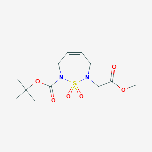 molecular formula C12H20N2O6S B13795004 Tert-butyl 7-(2-methoxy-2-oxoethyl)-1,1-dioxo-3,6-dihydro-1,2,7-thiadiazepine-2-carboxylate 