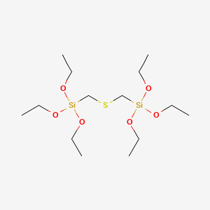 molecular formula C14H34O6SSi2 B13795007 Sulfide, bis(triethoxysilylmethyl) CAS No. 60764-85-4