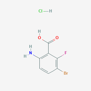 molecular formula C7H6BrClFNO2 B1379501 6-Amino-3-bromo-2-fluorobenzoic acid hydrochloride CAS No. 1637774-84-5