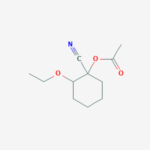 molecular formula C11H17NO3 B13795035 Cyclohexanecarbonitrile, 1-(acetyloxy)-2-ethoxy-(9CI) 