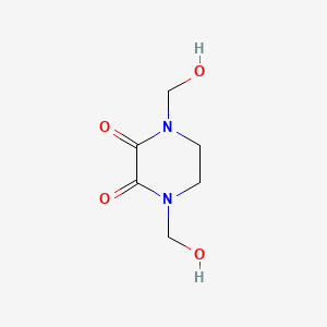 molecular formula C6H10N2O4 B13795050 1,4-Bis(hydroxymethyl)piperazine-2,3-dione CAS No. 58176-07-1