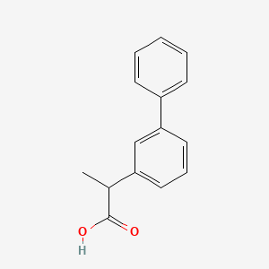 molecular formula C15H14O2 B13795051 alpha-Methyl-3-biphenylacetic acid CAS No. 51498-07-8