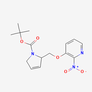 molecular formula C15H19N3O5 B13795176 tert-Butyl 2-{[(2-nitropyridin-3-yl)oxy]methyl}-2,5-dihydro-1H-pyrrole-1-carboxylate CAS No. 912843-70-0
