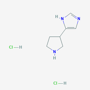 molecular formula C7H13Cl2N3 B1379521 4-(3-pyrrolidinyl)-1H-imidazole dihydrochloride CAS No. 173590-30-2
