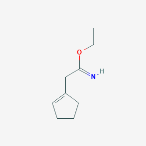 molecular formula C9H15NO B13795215 Ethyl 2-(cyclopent-1-en-1-yl)ethanimidate CAS No. 782400-52-6