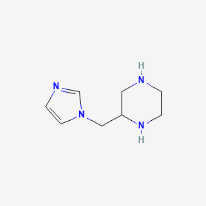 molecular formula C8H14N4 B13795231 2-Imidazol-1-ylmethyl-piperazine 